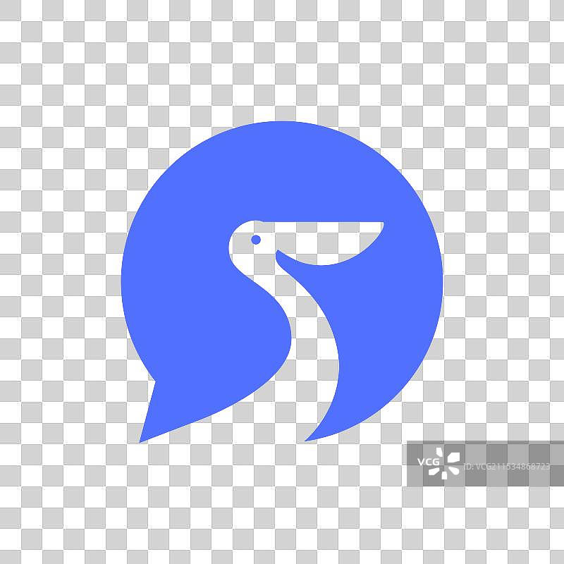 美丽的海洋鹈鹕圆形彩色标志设计图片素材