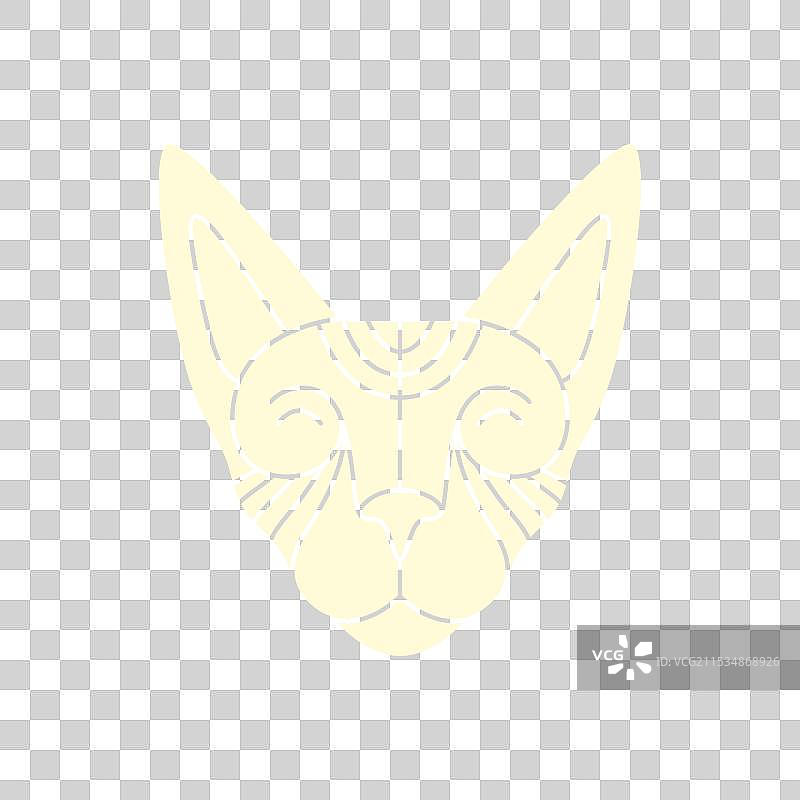 埃及猫脸头部线条logo设计图片素材