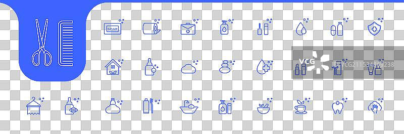 身体护理线条图标设计集图片素材