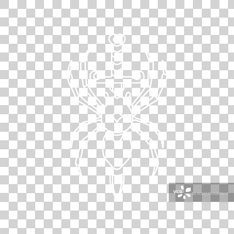 蜘蛛刀片标志设计线条图片素材