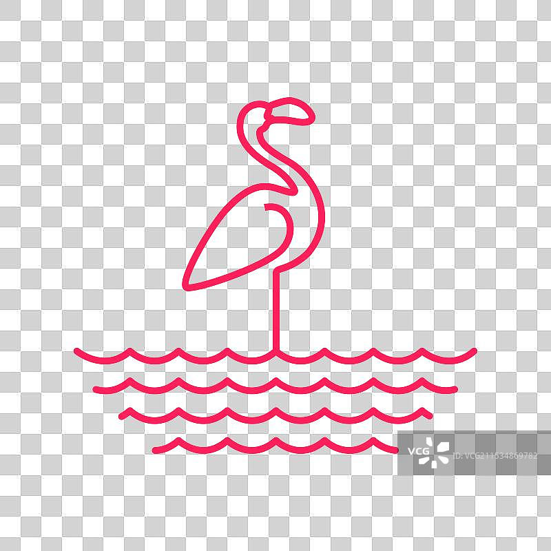 火烈鸟简约线条logo设计图片素材