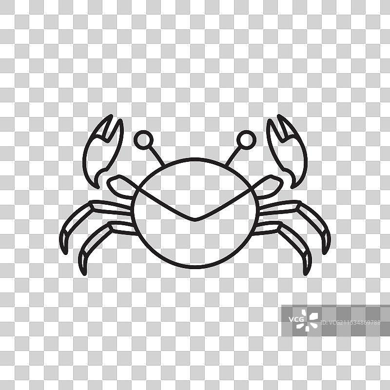 简单极简的螃蟹线条logo设计图片素材