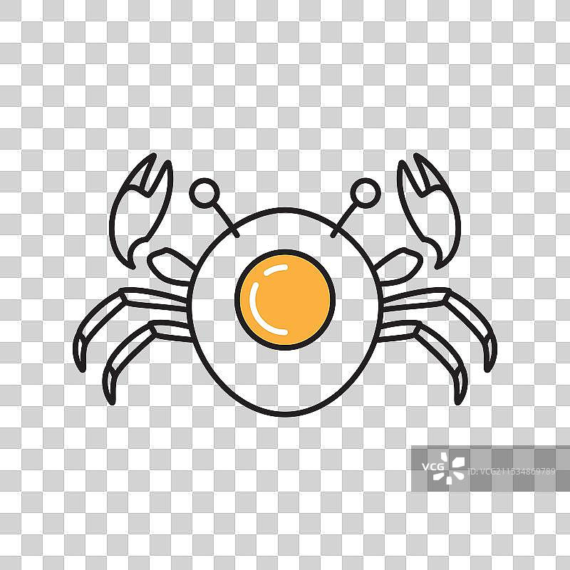 简单极简的蛋蟹线条logo设计图片素材