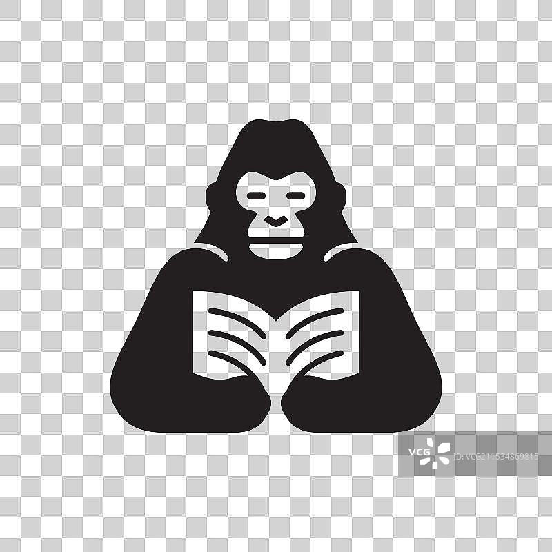 可爱的扁平化卡通大猩猩吉祥物logo设计图片素材