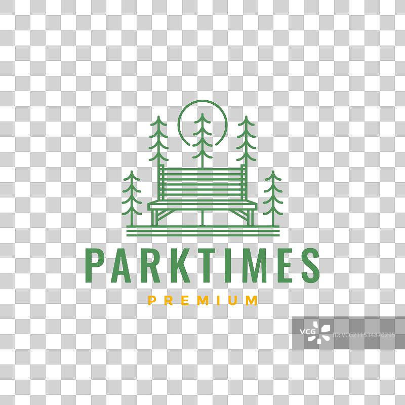 公园椅子放松线条logo设计图片素材