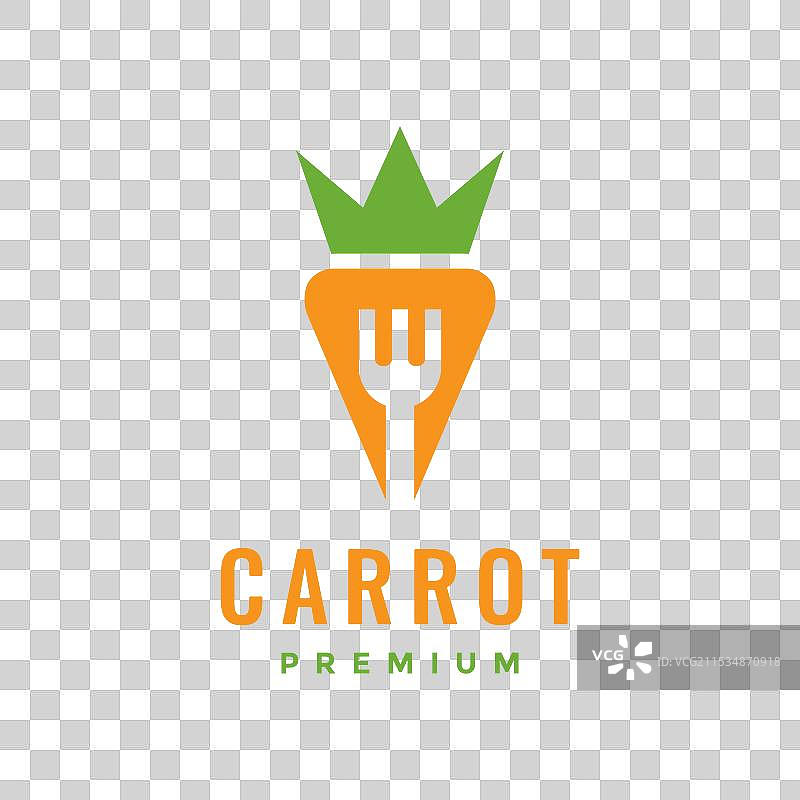 胡萝卜蔬菜叉简单现代风格标志图片素材