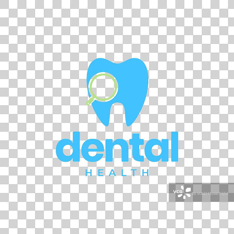 牙齿与放大镜的健康护理图片素材