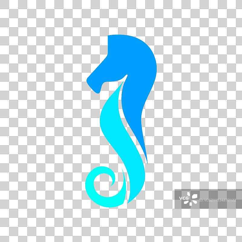 现代扁平化设计的彩色海马logo图片素材