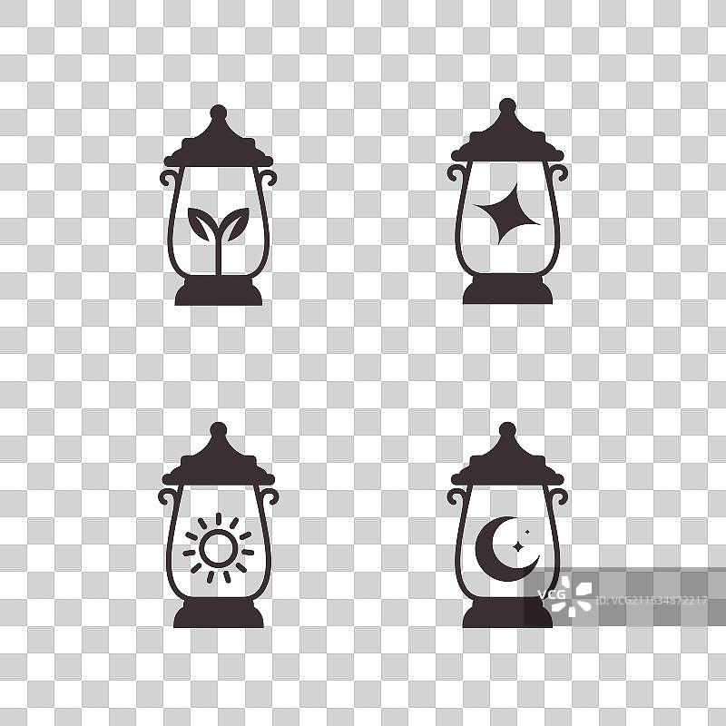 传统灯笼文化图标集合图片素材