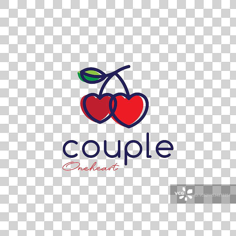 樱桃爱情线标志设计图片素材