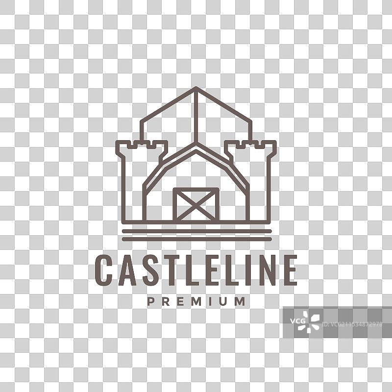 城堡房屋极简风格标志设计图片素材