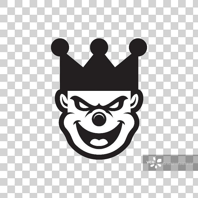 酷炫的小丑男头部扁平化标志设计图片素材