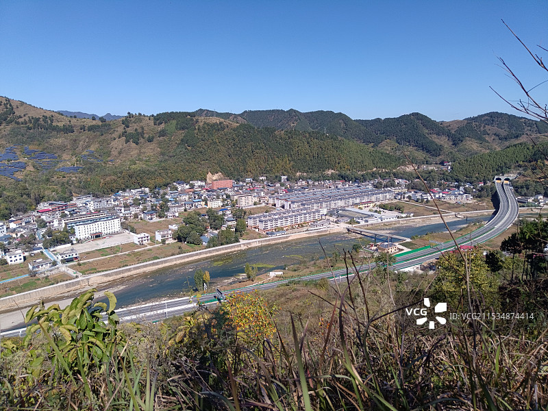 俯瞰小镇图片素材