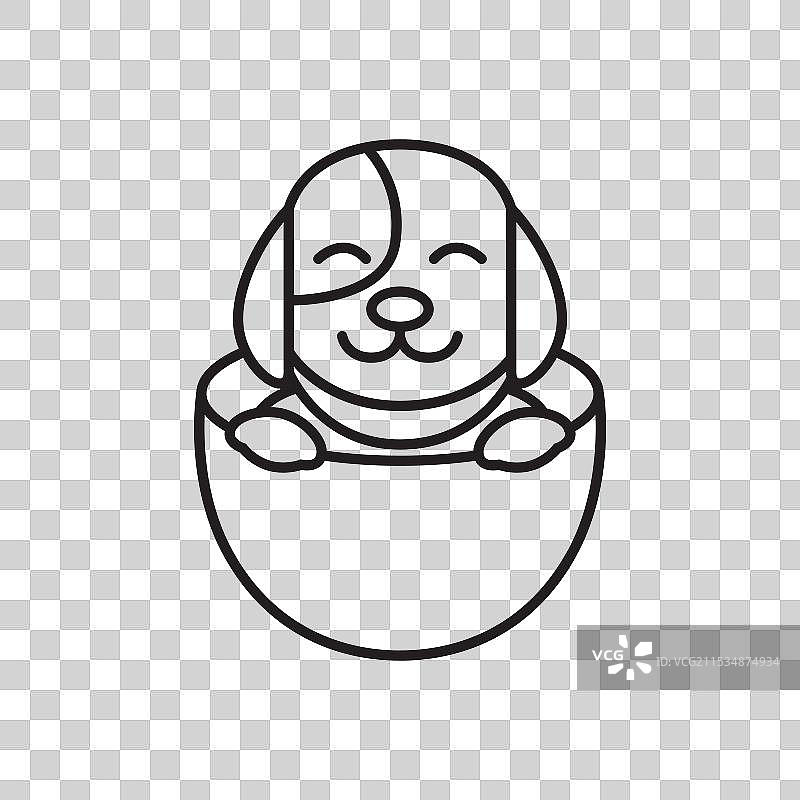 可爱的卡通狗与碗的logo设计图片素材