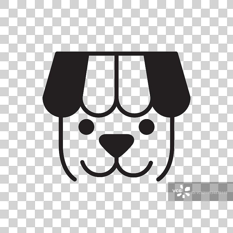可爱的宠物店吉祥物卡通logo设计图片素材