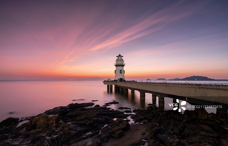 珠海爱情邮塔的黎明图片素材