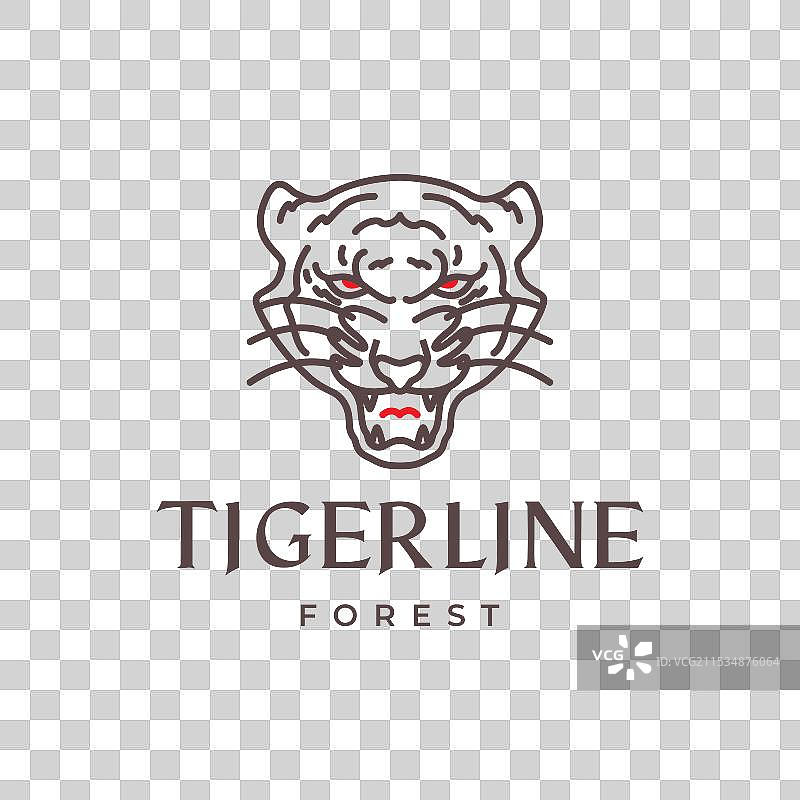 老虎头部肖像，咆哮，野生动物，猛兽，食肉动物图片素材