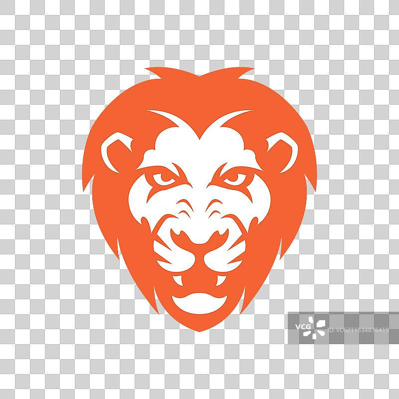 狮子肖像，鬃毛，獠牙，野兽，野生动物，平面，干净图片素材