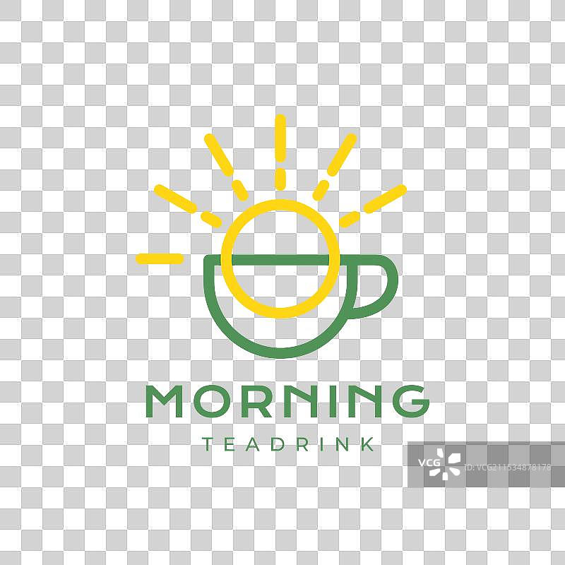 晨曦中的早餐茶饮杯与阳光照耀图片素材