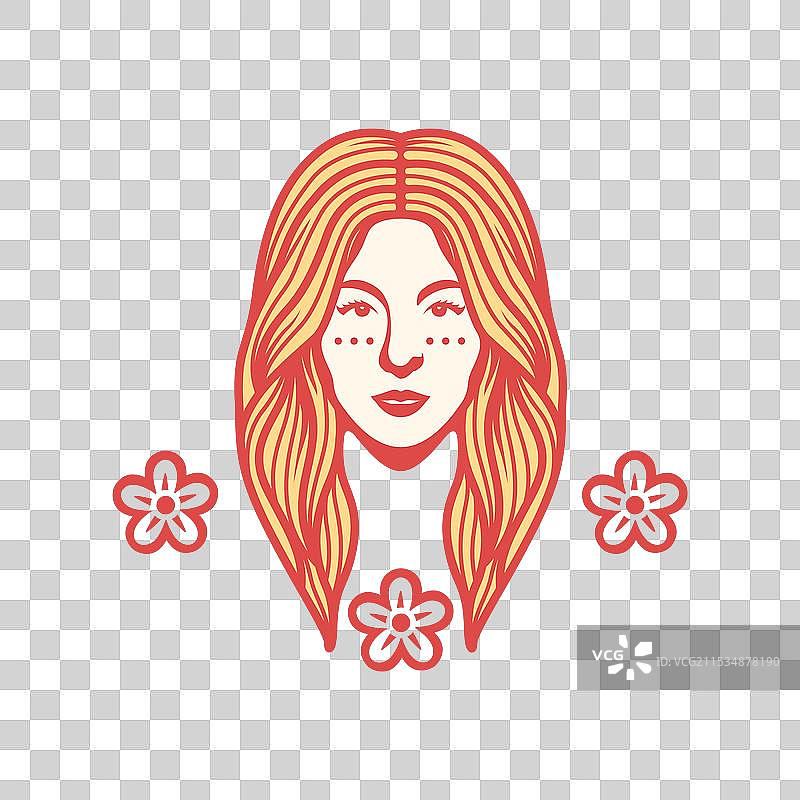 美丽女性的面孔，长发，染发沙龙图片素材