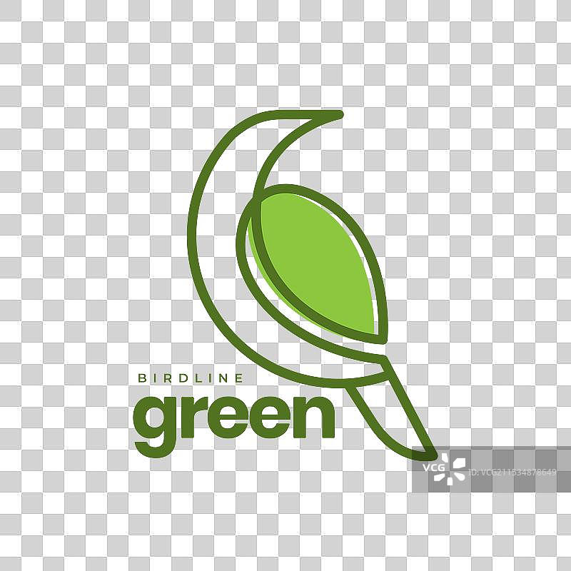 彩色民族风格的几何线条绿色鸟类图片素材