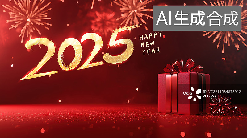 【AI数字艺术】2025年新年礼物图片素材