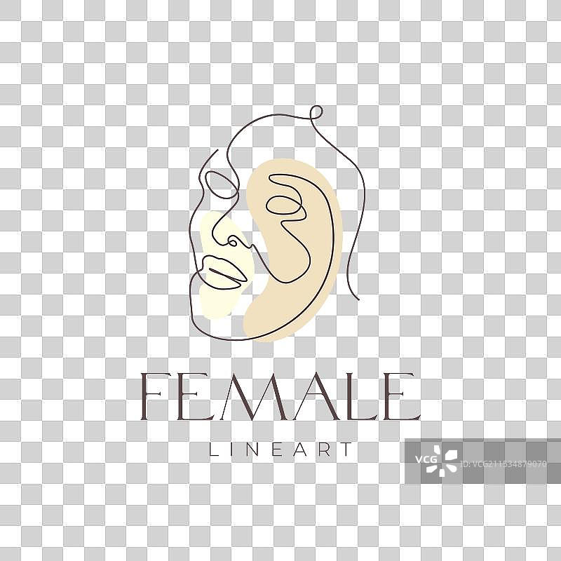 彩色抽象线条艺术女性美丽面孔图片素材