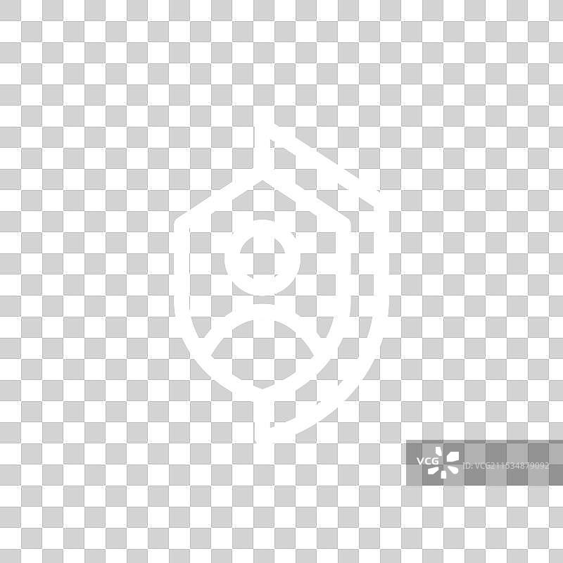 带有盾牌的安全守卫人物图标，线条简约图片素材