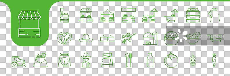 农场线条图标设计图片素材