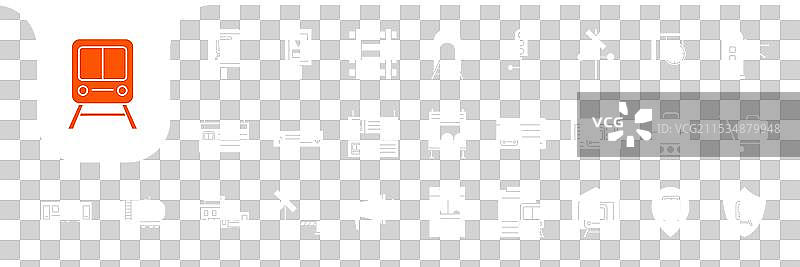 火车运输扁平图标集设计图片素材
