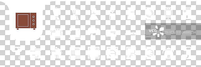 现代家电扁平图标集合图片素材