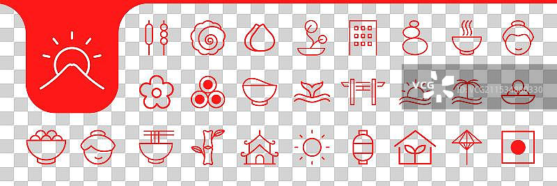 日本极简线条图标集合设计图片素材