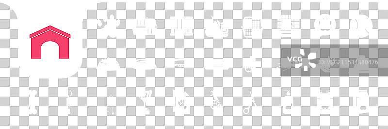 宠物护理和货物图标集设计图片素材