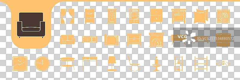 极简风格的客厅图标设计图片素材