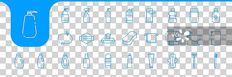 清洁卫生线条图标设计图片素材