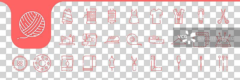 现代裁缝线条图标设计图片素材