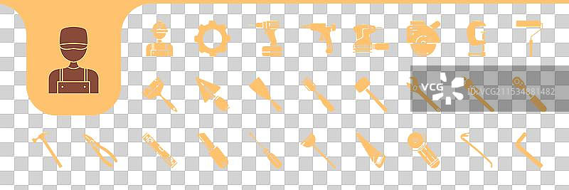 手工艺人图标集合设计图片素材