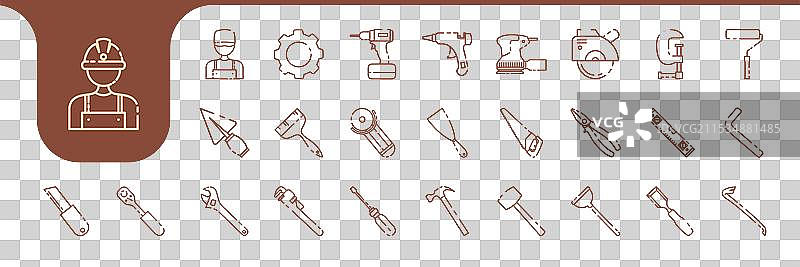 手工艺人简约工具图标设计图片素材