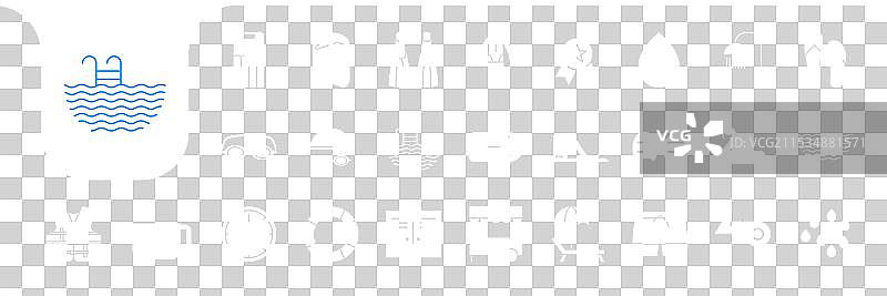 游泳扁平现代图标设计集图片素材