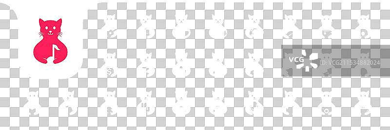 可爱的宠物猫扁平卡通吉祥物现代图标集图片素材