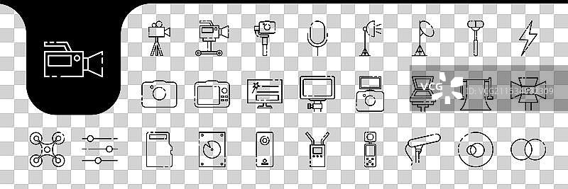 现代摄像师图标集合集图片素材