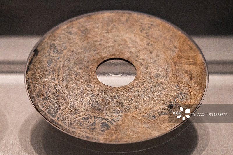 变形蟠虺纹璧（汉）陕西历史博物馆藏 渭南市华州区东赵出土图片素材