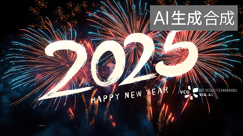【AI数字艺术】2025年跨年烟花图片素材