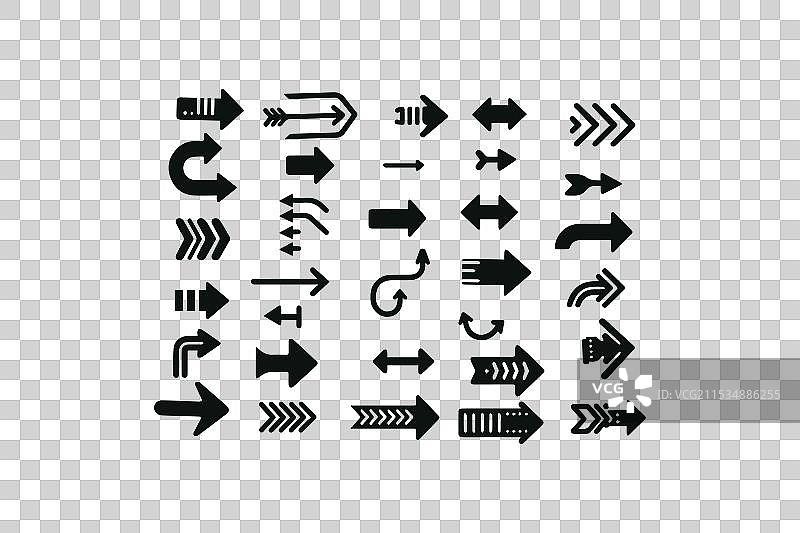 箭头图标集，独立展示图片素材