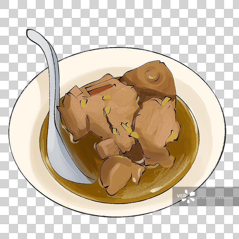 碗蒸羊羔肉-宁夏特色传统美食土特产小吃插画元素图片素材