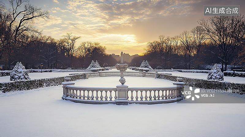 【AI数字艺术】航拍的冬季雪景节气大雪立冬寒冷无人背景旅游度假图片素材