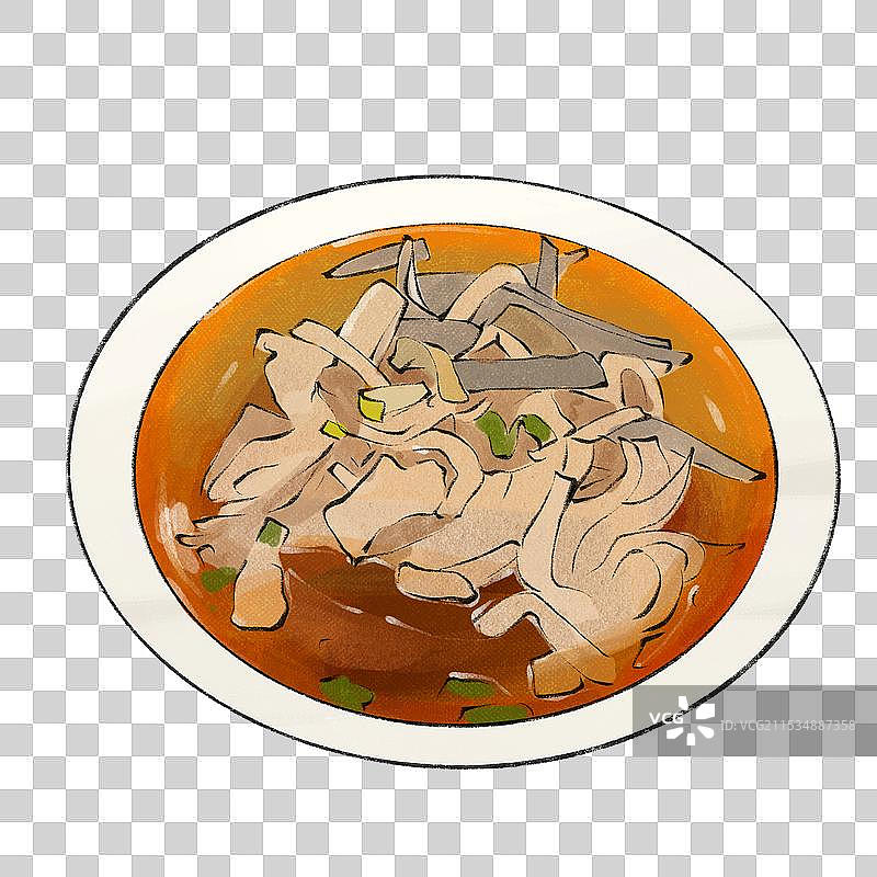 烩羊杂碎-宁夏特色传统美食土特产小吃插画元素图片素材