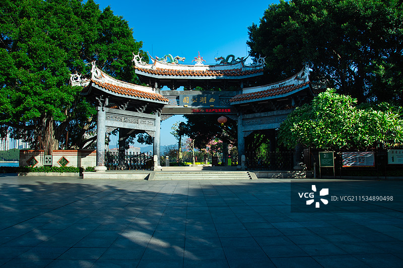 泉州西湖公园大门图片素材