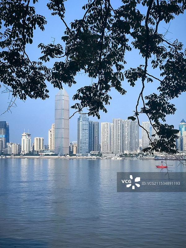 武汉长江城市天际线风光图片素材