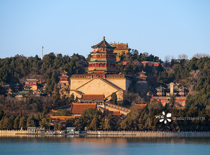 夕阳下的佛香阁图片素材